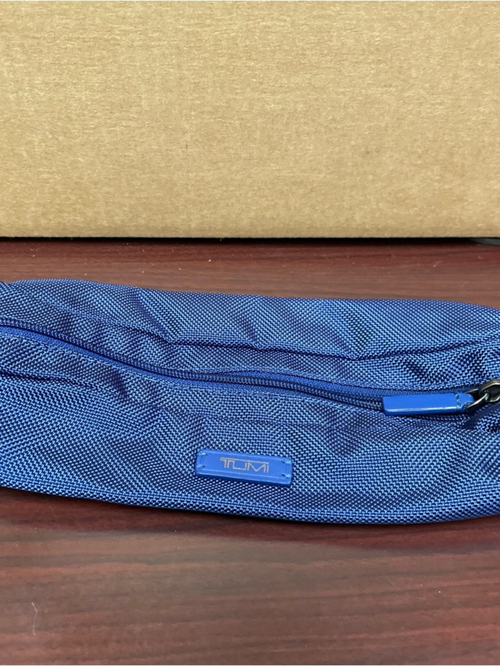 TUMI Atlantic BLUE Ballistic Accent Zipper Accessory Cord Travel Pouch Bag